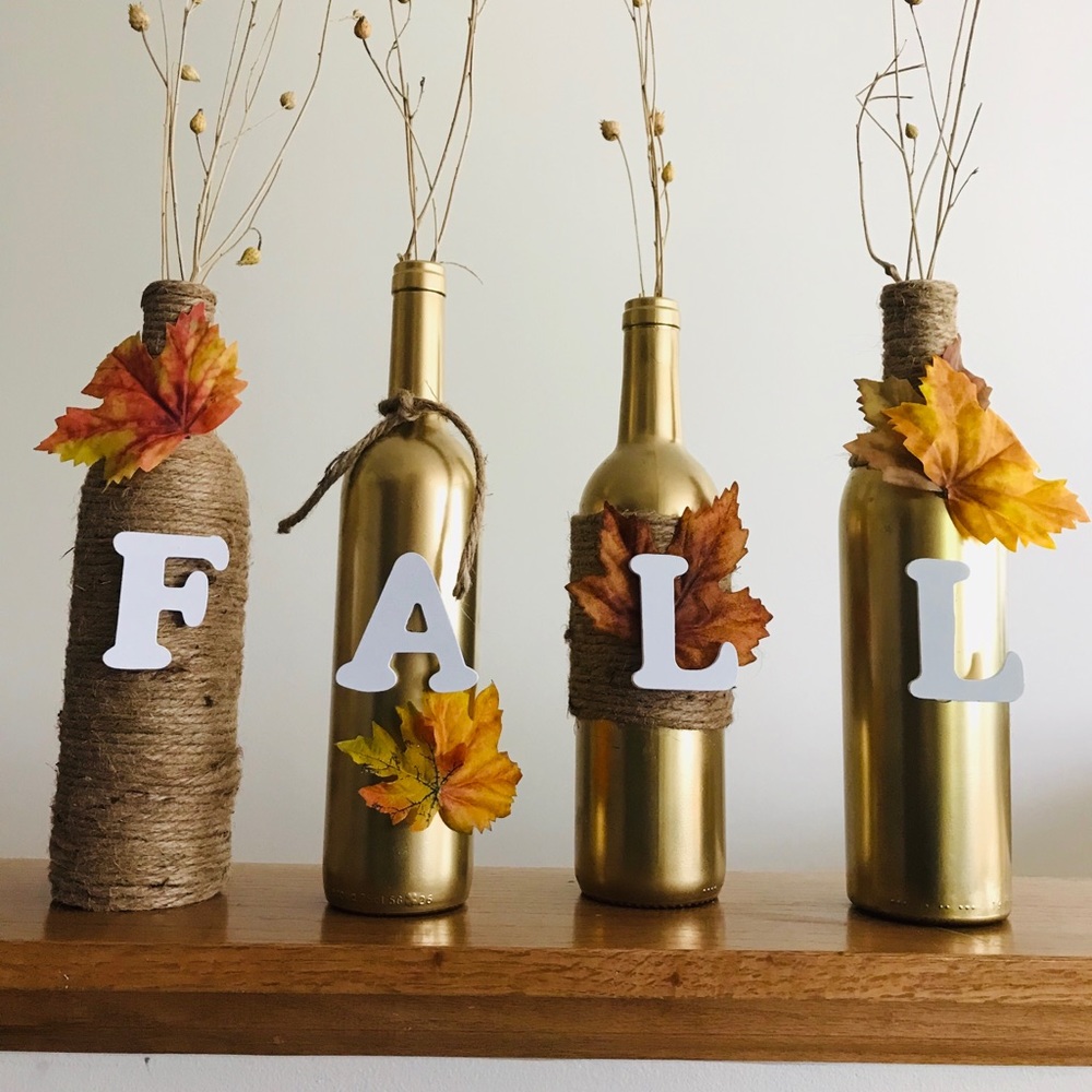Fall Wine Bottle Decor